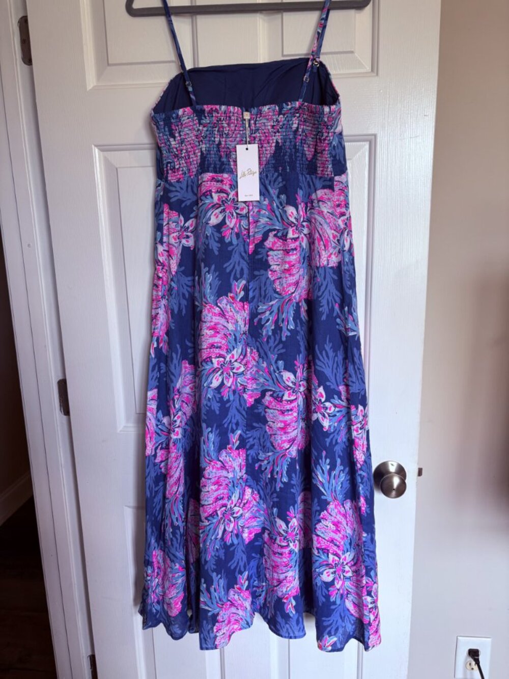 Lilly Pulitzer NWT Jorgian Linen Midi Dress For the Fans Size 12 - Picture 2 of 7
